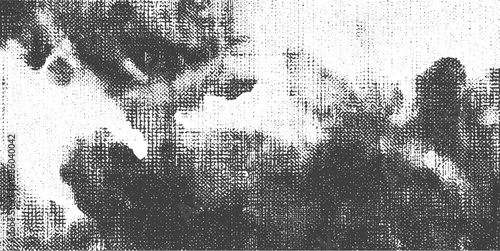 Black and White Grunge Canvas Texture Background with Distressed Halftone Pattern