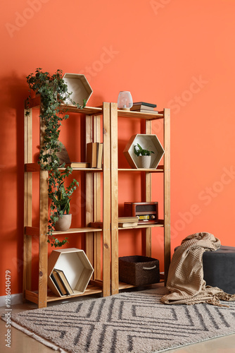 Stylish wooden shelving uni...