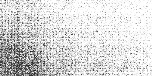 Black and white halftone stipple gradient background with abstract monochrome dots and vintage grunge texture vector