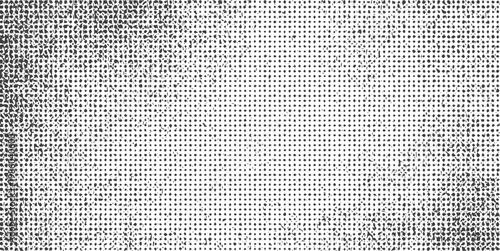 Distressed Halftone Dot Pattern Vector Background with Black and White Grunge Texture for Vintage Graphic Design