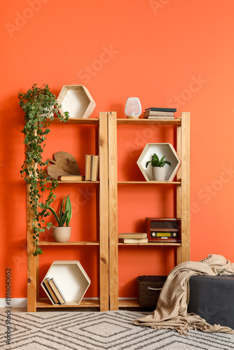 Stylish wooden shelving uni...