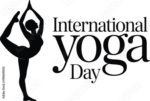 International yoga day silhouette in king dancer pose with silhouette, wellness