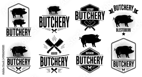 Collection of Butchery Logos and Brand Identity Designs