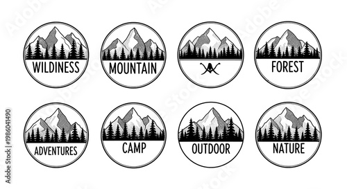 A Collection of Nature-Inspired Badges for Outdoor Enthusiasts and Adventure Seekers