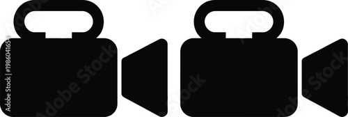 Two suitcases paired with a vintage camera icon for travel and photography.