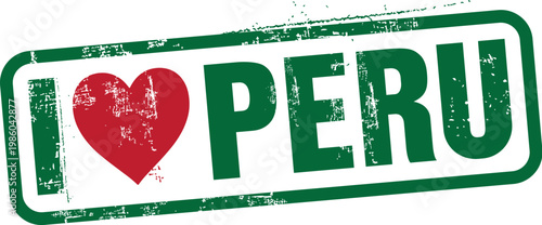 I Love Peru Vector Grunge Rubber Stamp