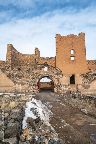 The scenic views of Ani City Walls, which is a ruined medieval Armenian city now situated in Turkey's province of Kars, next to the closed border with Armenia, were the capital of the Bagratuni Armeni