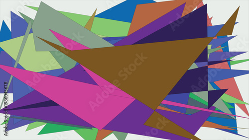 Dynamic abstract design featuring vibrant geometric shapes and bold colors creating a modern energetic composition