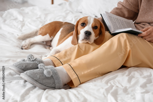 Woman in soft slippers with...