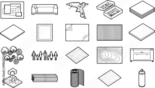 A collection of various objects and tools meticulously arranged to form a captivating pattern, offering a glimpse into the world of artistic crafting.