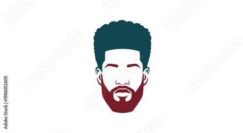 Stylized illustration of an African American man with afro and beard