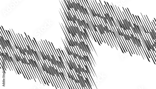 ​Abstract Black and White Diagonal Slanted Lines Pattern, Geometric Halftone Wave Background and Design Element. Fully Editable Graphic Resource. EPS10 