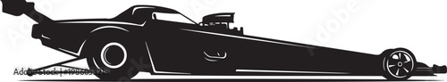 black dragster, racing car, vector illustration, speedster, automotive design