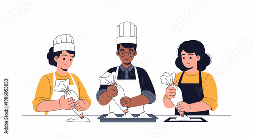 Diverse Chefs Preparing Gourmet Food in Kitchen