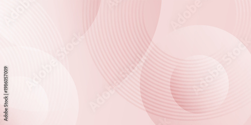 Abstract Soft Pink Background with Overlapping Circles and Concentric Lines, Modern Elegant Rose Gradient Geometric Vector Texture for Beauty, Wellness, and Wedding Design