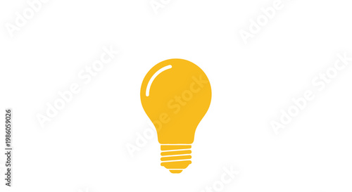 Yellow light bulb icon on clean white background