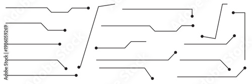 Callouts titles set. Digital callouts . Line callout label set. isolated on black background. Vector illustration. EPS 10