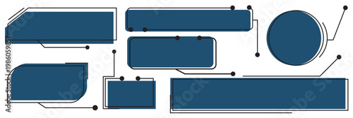 Callouts titles set. Digital callouts . Line callout label set. isolated on black background. Vector illustration. EPS 10