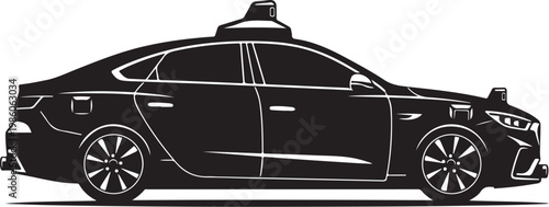 Black car, sedan, taxi, vehicle icon, transportation symbol, modern design
