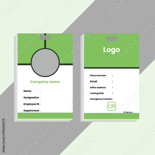Modern Business & School ID Card Design Template – Professional Corporate Identity Badge, Student ID Card Layout, Clean & Minimal Style,  Vector File, Company id card, id card, id card