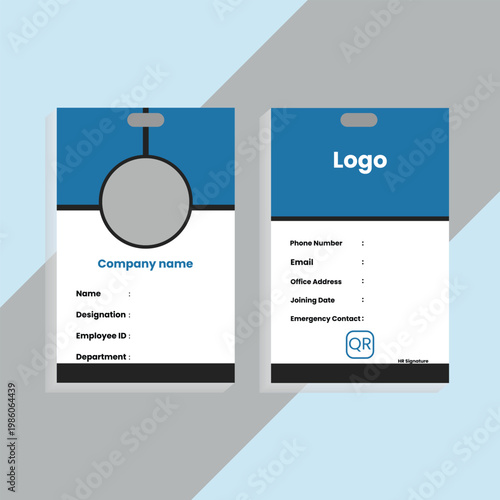 Modern Business & School ID Card Design Template – Professional Corporate Identity Badge, Student ID Card Layout, Clean & Minimal Style,  Vector File, Company id card, id card, id card