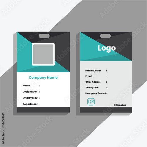Modern Business & School ID Card Design Template – Professional Corporate Identity Badge, Student ID Card Layout, Clean & Minimal Style,  Vector File, Company id card, id card, id card