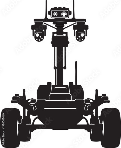 Black robotic rover vehicle, robotic rover, robot vehicle, autonomous rover