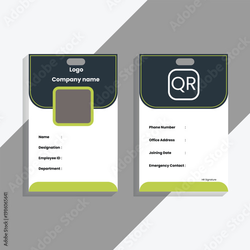 Modern Business & School ID Card Design Template – Professional Corporate Identity Badge, Student ID Card Layout, Clean & Minimal Style,  Vector File, Company id card, id card, id card