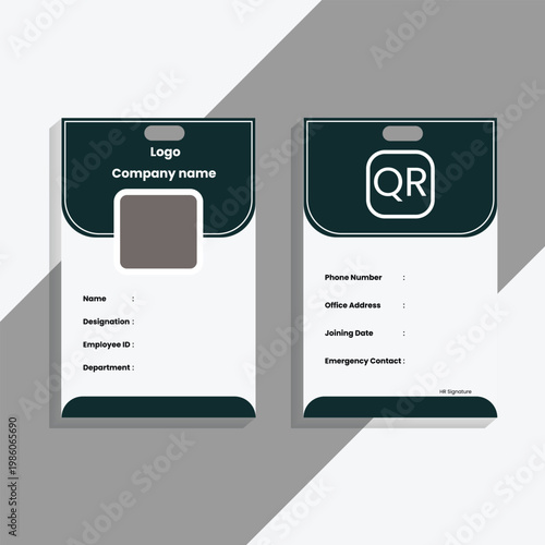 Modern Business & School ID Card Design Template – Professional Corporate Identity Badge, Student ID Card Layout, Clean & Minimal Style,  Vector File, Company id card, id card, id card