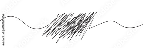 Hand-drawn scribbles of tangled intertwined lines in different shapes and size. editable line. adjusta ble stroke width on white background.