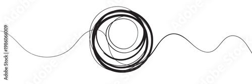 Hand-drawn scribbles of tangled intertwined lines in different shapes and size. editable line. adjusta ble stroke width on white background.