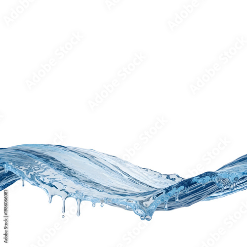 Clear blue water wave flow.