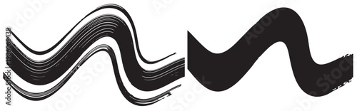 Abstract black and white waveforms a dynamic visual representation