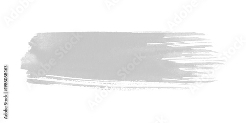 Gray brush stroke on transparent background for design and art purposes
