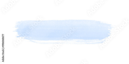 Light blue brush stroke on transparent background for design and art projects