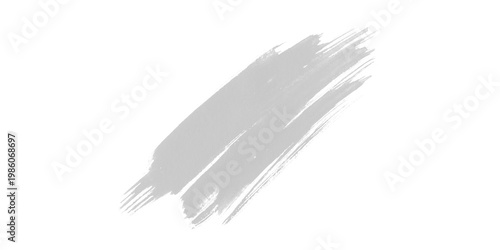 Gray brush stroke on a transparent background for design and art purposes