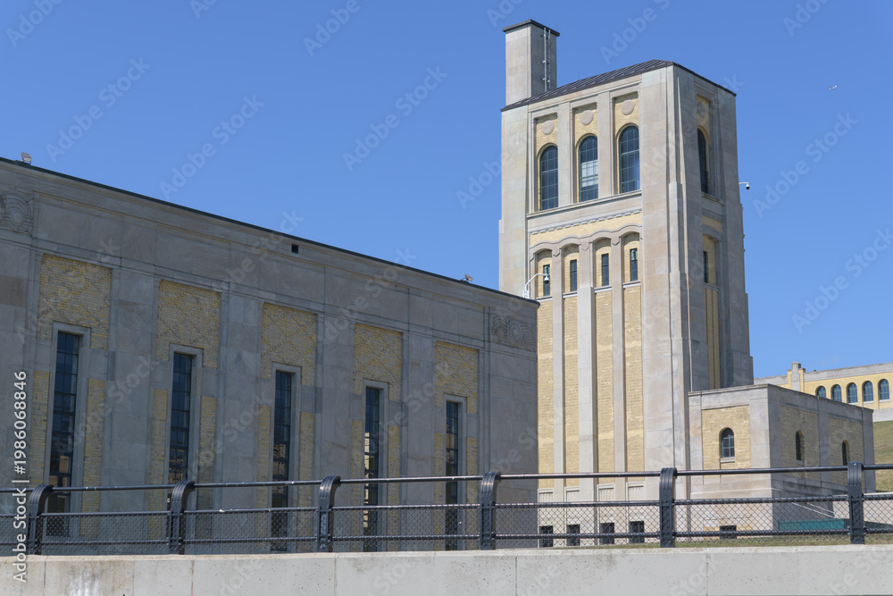 Obraz premium R.C. Harris Water Treatment Plant, a water treatment plant, located at 2701 Queen St E, Toronto - service and pumping buildings