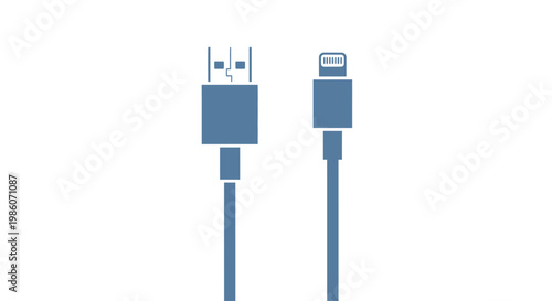 Blue USB cable with Lightning connector.