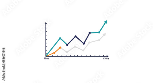Colored Line Graph with Arrow.