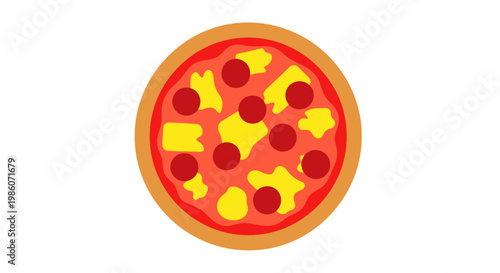 Delicious Pepperoni Pizza Food Item.