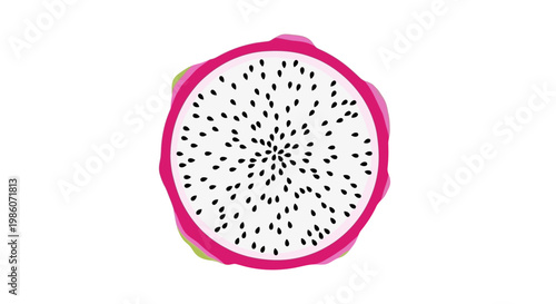 Dragon Fruit Cut in Half.