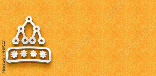 Cyber Security Data Privacy Icon Featuring Password Bar and Network Nodes