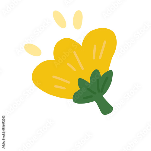 Yellow Flower with Leaves