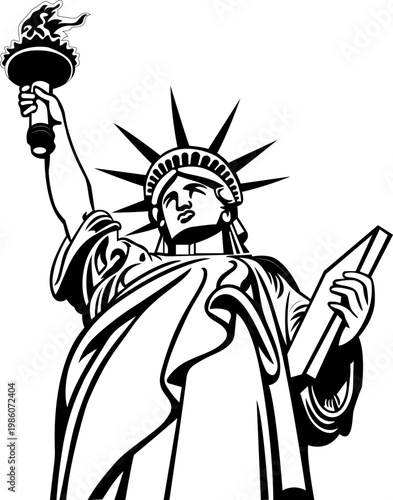 Liberty Enlightening the World Iconic Vector Illustration