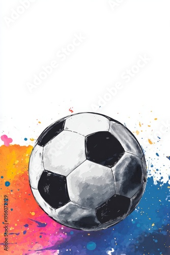 Vibrant watercolor football design captures the spirit of the upcoming World Cup 2026.