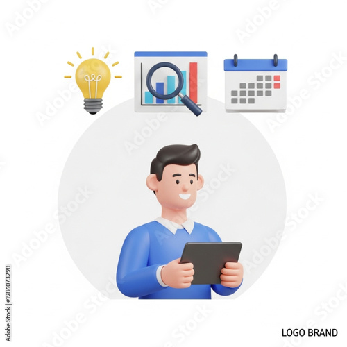 Man holding a digital tablet device.