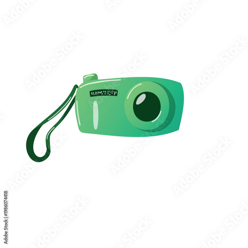 Colorful camera on a white background capturing memories and moments with clear focus for photography lovers everywhere