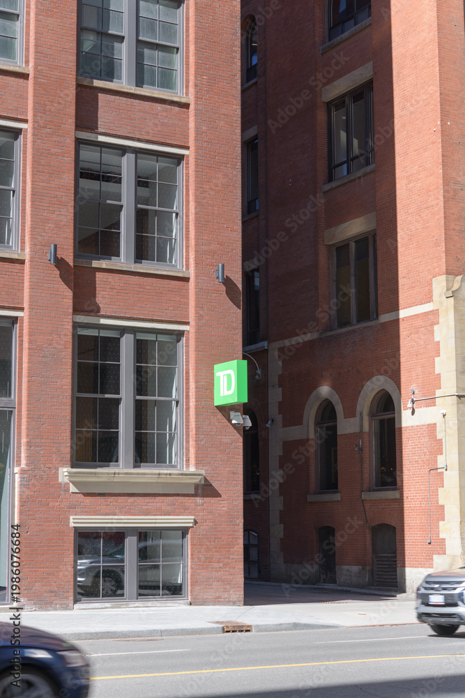 Fototapeta premium TD corporate logo sign at TD Terrace, located at 160 Front St W, Toronto