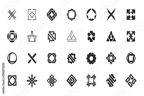 Thin Line Icons for Business and Technology Concepts Vector Illustration on white background.