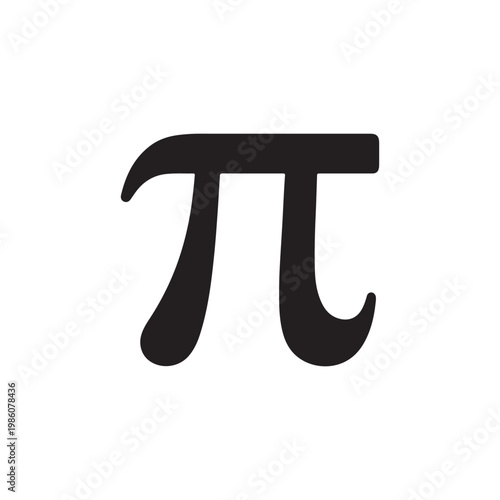 Pi symbol shape silhouette vector flat illustration design.